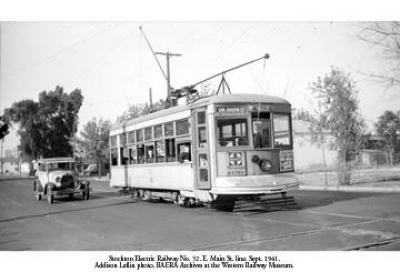 Stockton Electric Railway No. 52. E. Main St. line. Sept. 1941. 